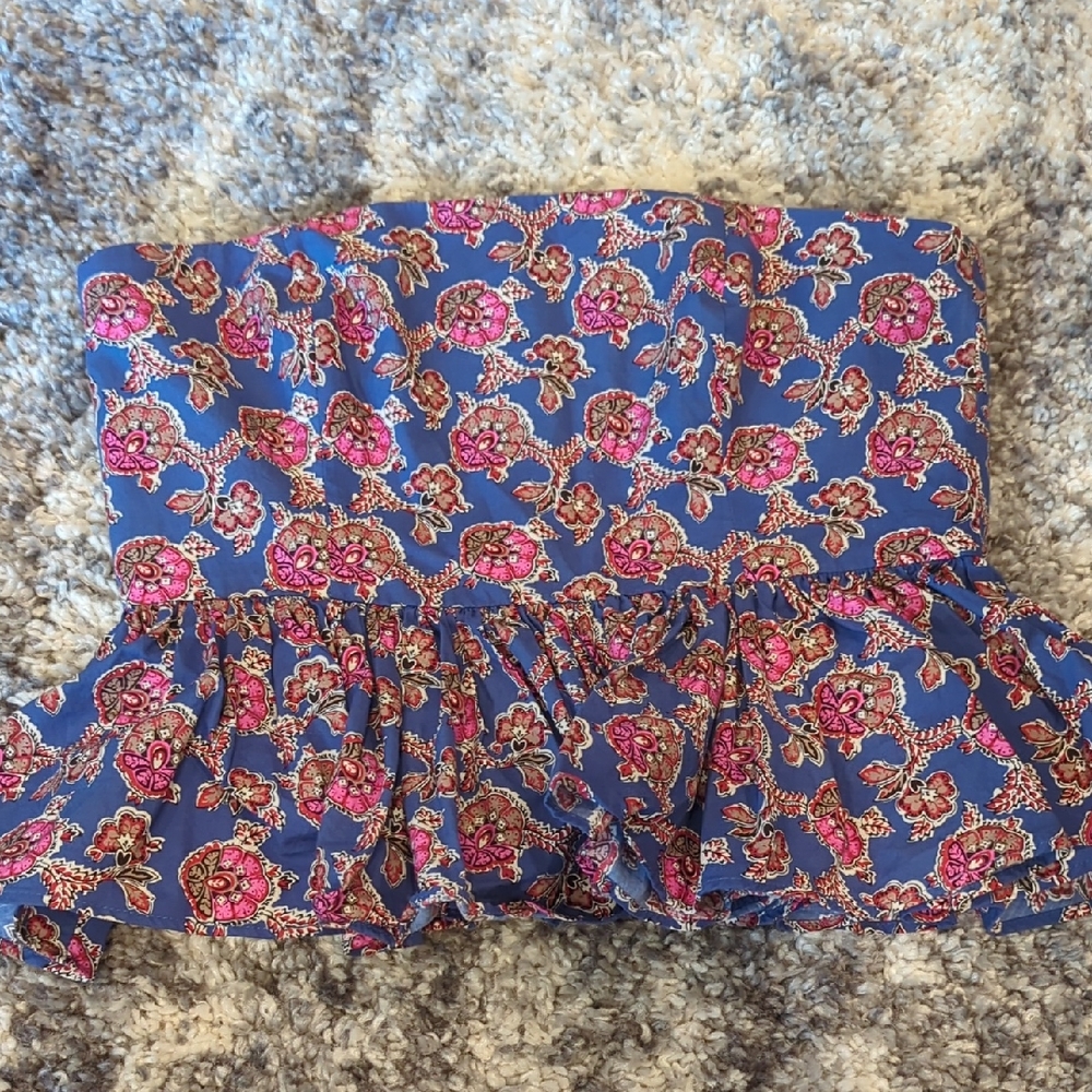 J Crew Strapless Peplum Top - Picture 2 of 6